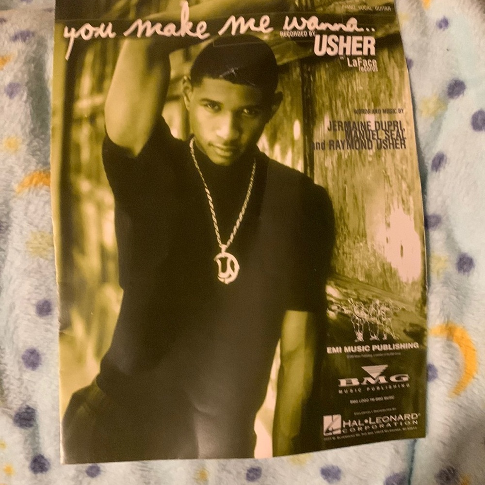Vintage 90s USHER YOU MAKE ME WANNA... SHEET MUSIC PIANO/VOCAL/GUITAR RARE